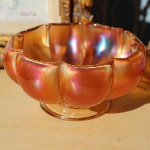 Vintage Carnival Glass with Small Pedestal